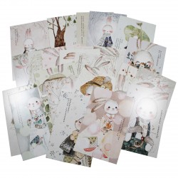 Lot de 5 cartes postales - lapin