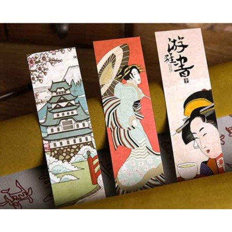 Marque-page en papier vintage de style japonais, marque-pages pour  écoliers, 30 feuilles/paquet